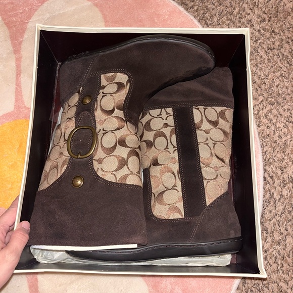 Coach Brown and Tan Boots - Picture 1 of 3